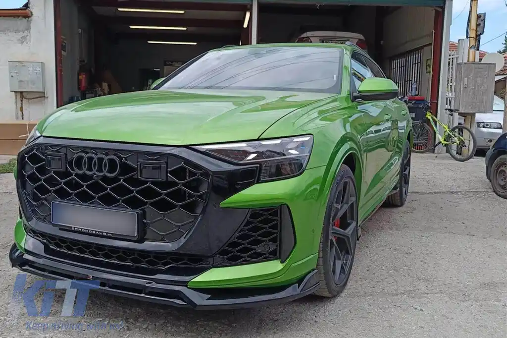 Spoiler Maxton Design potrivit pentru bara frontală a Audi RSQ8 după 2023, lac negru-image-6235870