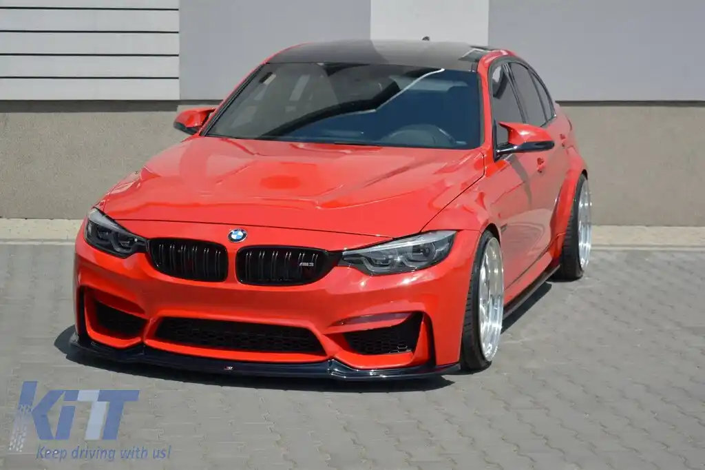 Spoiler Maxton Design potrivit pentru bara frontală M3 a BMW Seria 3 F80 după 2014, lac negru