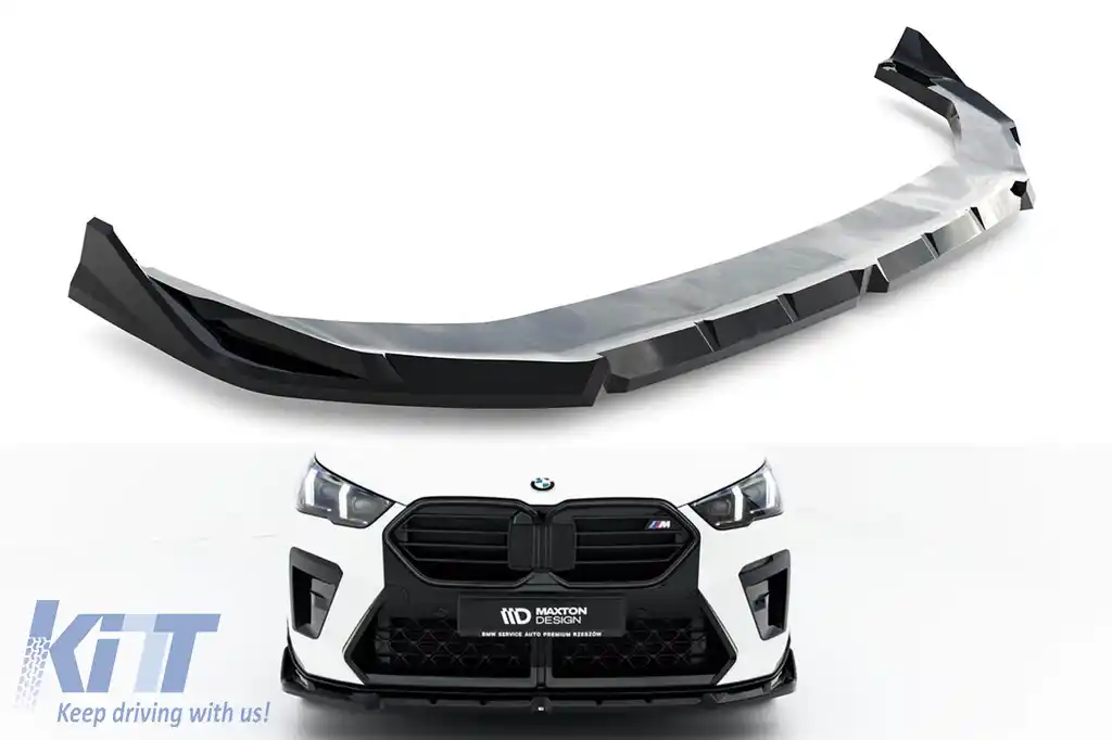 Spoiler Maxton Design potrivit pentru bara frontală a BMW X2 U10 cu pachet M după 2023, lac negru