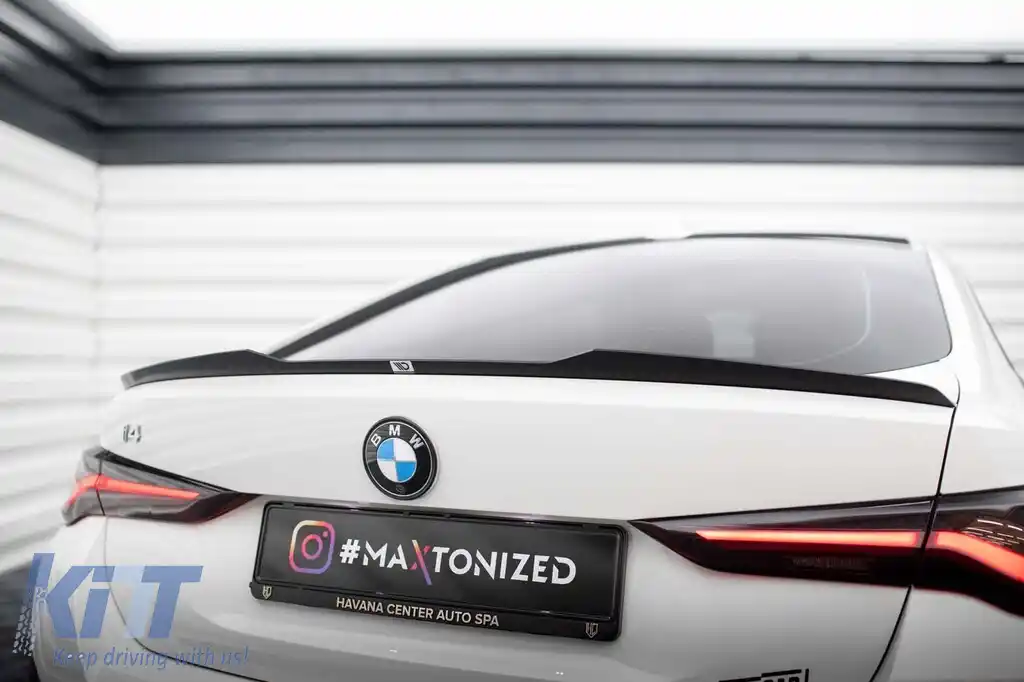 Spoiler Maxton Design potrivit pentru portbagajul BMW i4 G26 cu pachet M după 2021, lac negru-image-6143950
