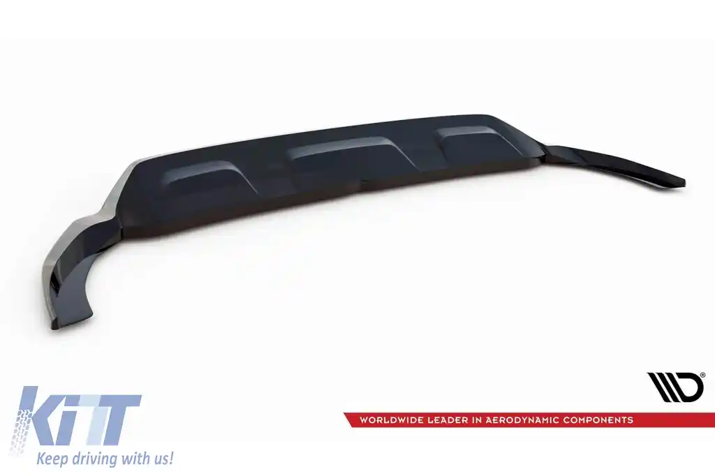 Spoiler Maxton Design versiunea 1 potrivit pentru bara de protecție frontală S-Line a Audi Q8, SQ8 după 2018, lac negru-image-6140394