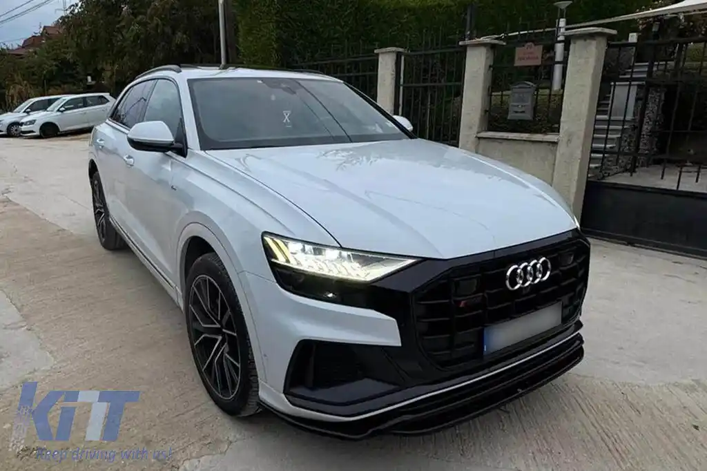 Spoiler Maxton Design versiunea 1 potrivit pentru bara de protecție frontală S-Line a Audi Q8, SQ8 după 2018, lac negru-image-6140406