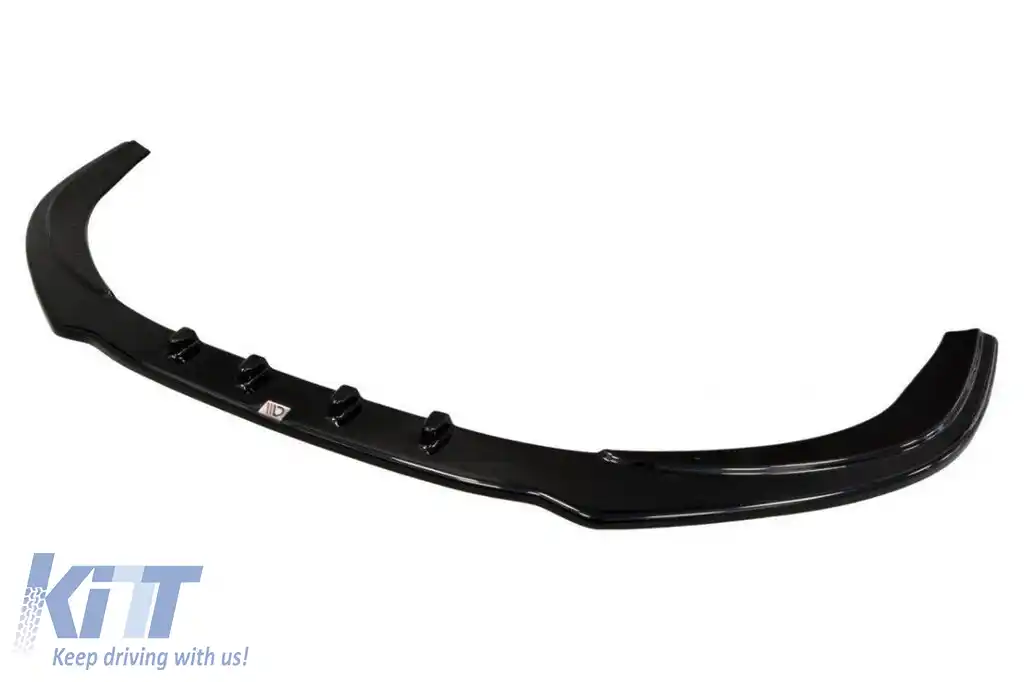 Spoiler Maxton Design versiunea 1 potrivit pentru bara frontală S8 pe Audi A8 D4 2015-2017, lac negru