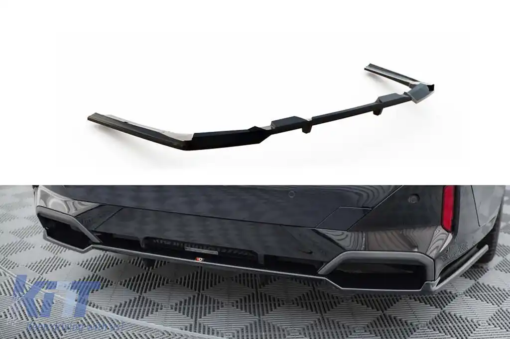 Spoiler Maxton Design versiunea 1 potrivit pentru bara de protecție M din spate pe BMW Seria 5 G60 după 2023, lac negru