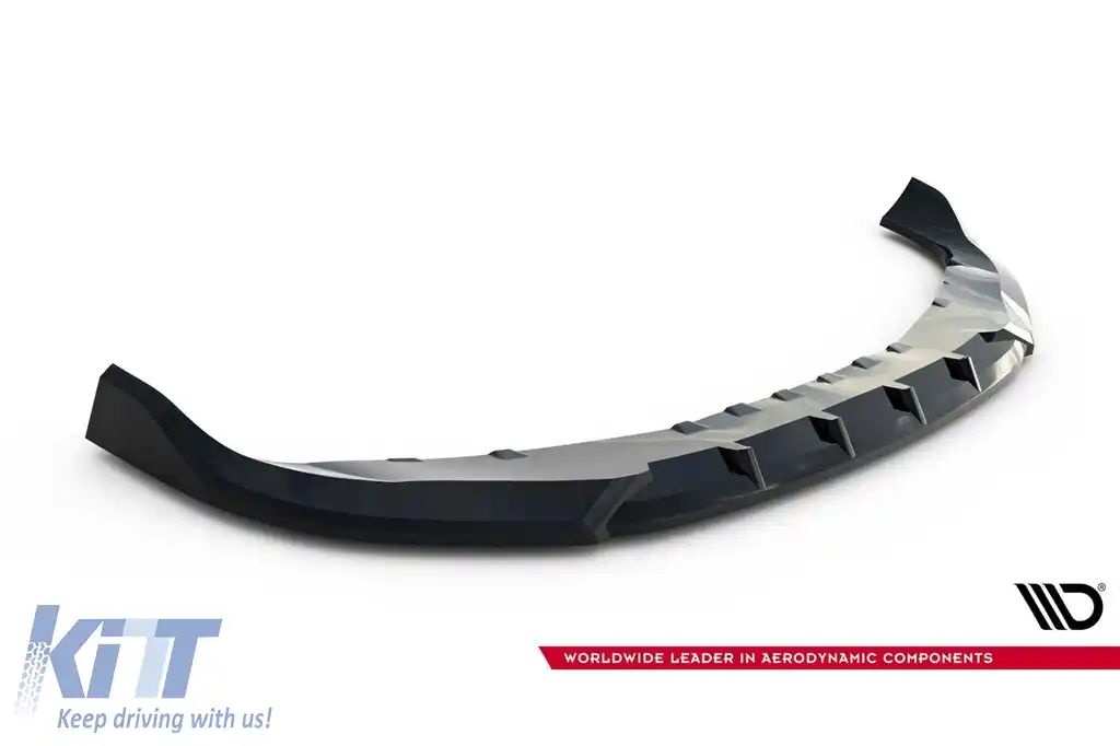 Spoiler Maxton Design versiunea 1 potrivit pentru bara frontală a BMW Seria 7 G70 după 2022, lac negru