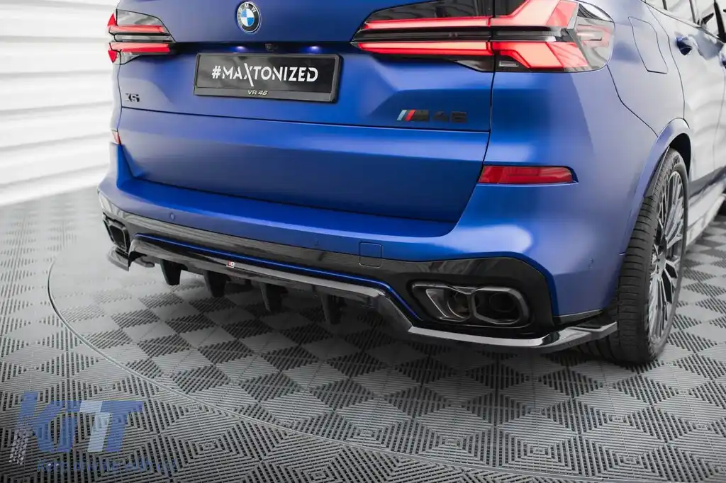 Spoiler Maxton Design versiunea 1 potrivit pentru bara de protecție M din spate pe BMW X5 Face cu pachet M după 2023, lac negru-image-6144169