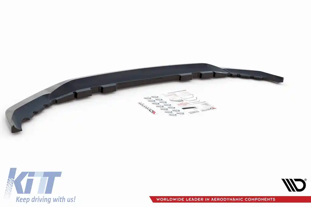 Spoiler Maxton Design versiunea 1 potrivit pentru bara M frontală pe BMW X7 G07 după 2018, lac negru