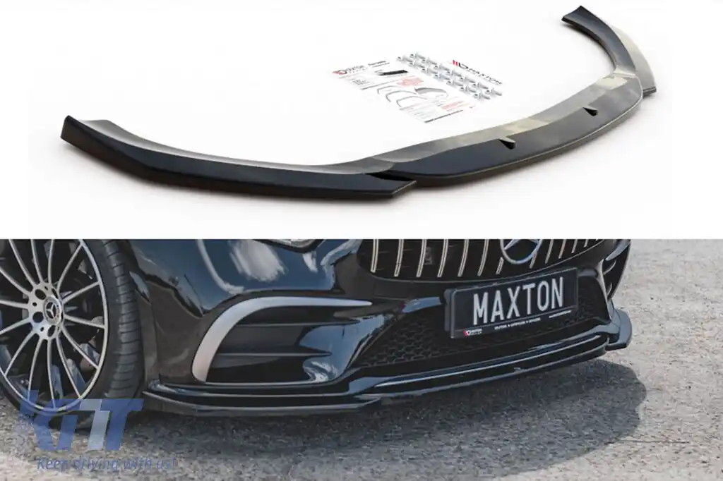 image-15-Spoiler Maxton Design versiunea 1 potrivit pentru bara de protecție frontală A Design pe Mercedes CLS C257 după 2018, lac negru