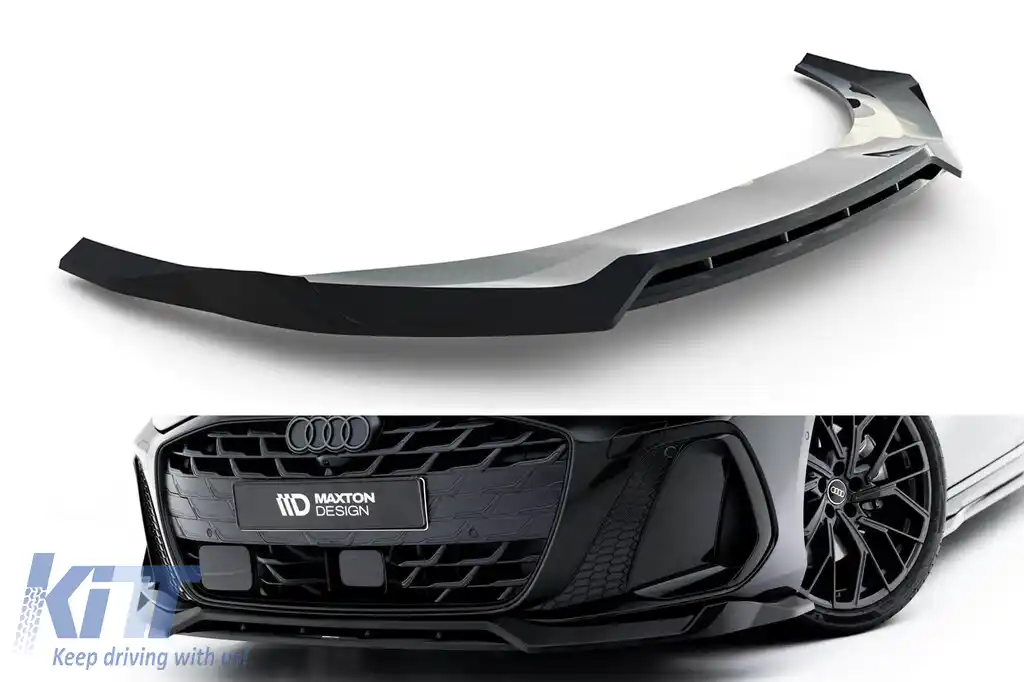 Spoiler Maxton Design versiunea 1 potrivit pentru bara frontală S-line a Audi A6 S-line C9 Avant după 2025, lac negru