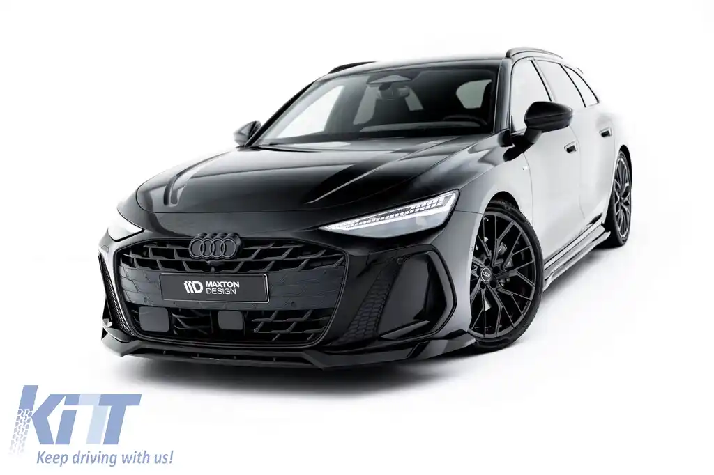 Spoiler Maxton Design versiunea 1 potrivit pentru bara frontală S-line a Audi A6 S-line C9 Avant după 2025, lac negru-image-6235600