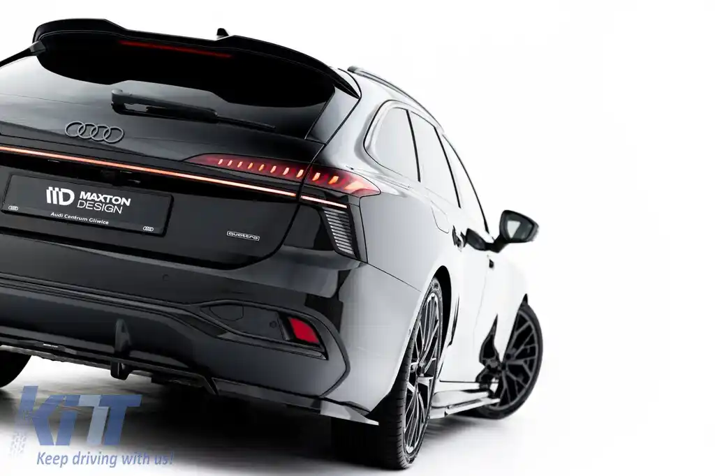 Spoiler Maxton Design versiunea 1 potrivit pentru bara de protecție S-line din spate a Audi A6 S-line C9 Avant după 2025, lac negru-image-6235627