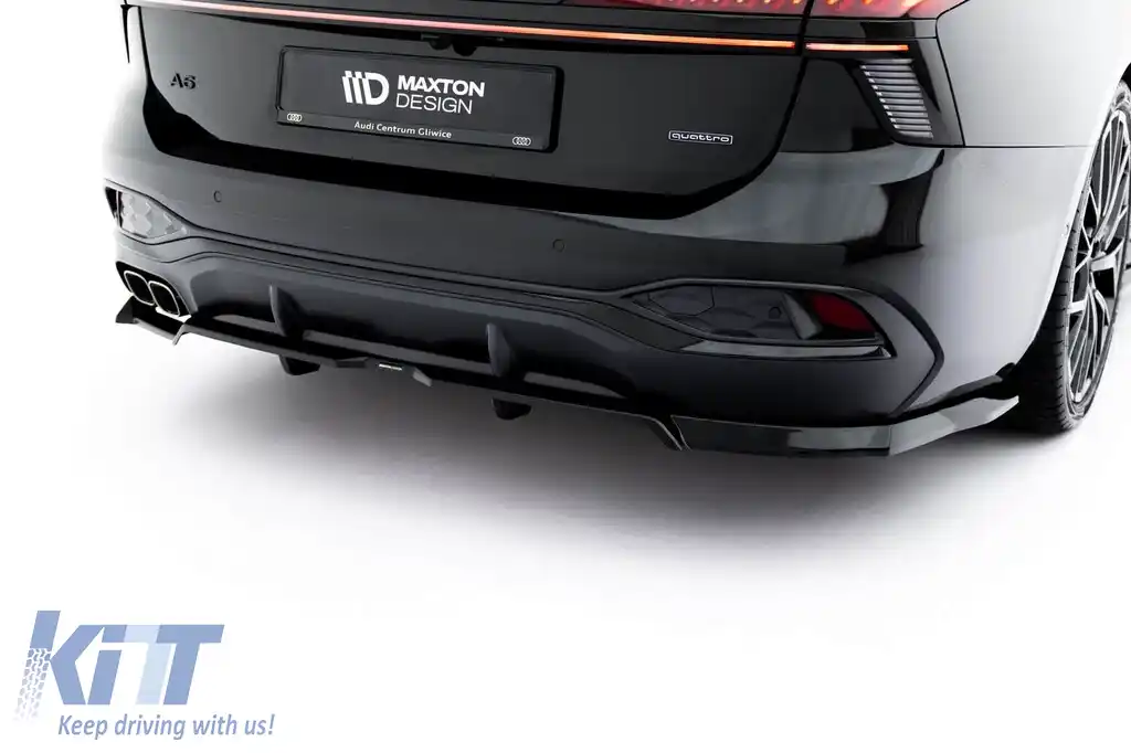 Spoiler Maxton Design versiunea 1 potrivit pentru bara de protecție S-line din spate a Audi A6 S-line C9 Avant după 2025, lac negru-image-6235628