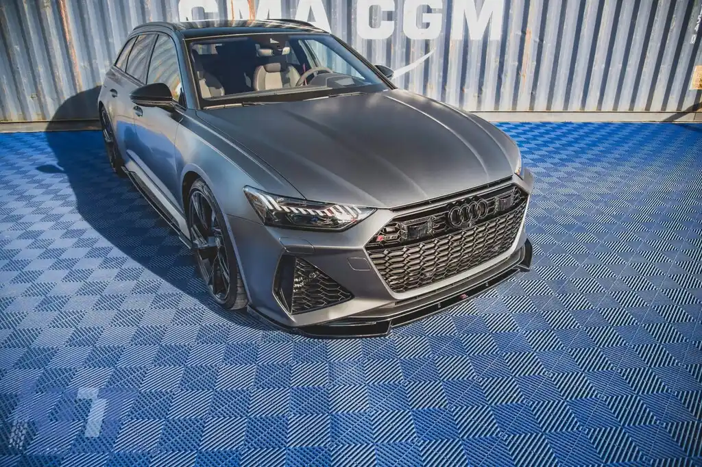 Spoiler Maxton Design versiunea 1 potrivit pentru bara frontală RS6, RS7 a Audi RS6, RS7 C8 2019-2023, lac negru-image-6235796