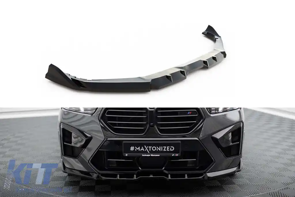 Spoiler Maxton Design versiunea 1 potrivit pentru bara frontală a BMW X5 M F95 după 2023, lac negru
