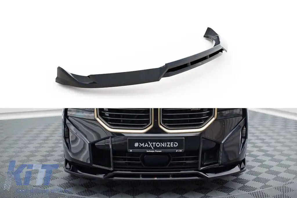 Spoiler Maxton Design versiunea 1 potrivit pentru bara frontală a BMW XM G09 după 2022, lac negru
