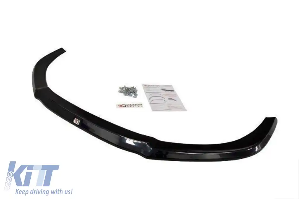 Spoiler Maxton Design versiunea 2 potrivit pentru bara frontală S8 pe Audi A8 D4 2015-2017, lac negru