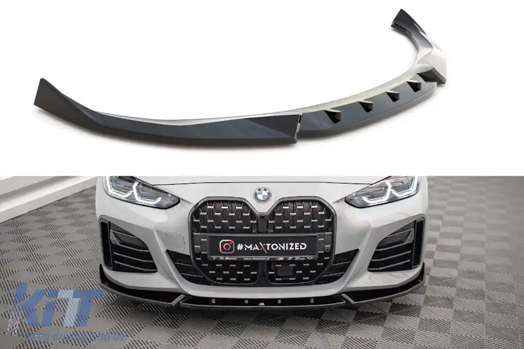 image-64-Spoiler Maxton Design versiunea 2 potrivit pentru bara frontală M pe BMW Seria 4 Gran Coupe G26 după 2021, lac negru