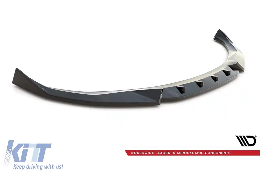 Spoiler Maxton Design versiunea 2 potrivit pentru bara frontală M pe BMW Seria 4 Gran Coupe G26 după 2021, lac negru-image-6143484