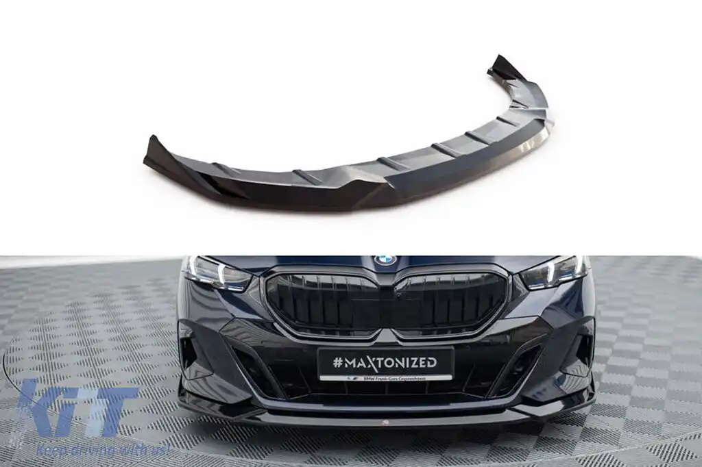 Spoiler Maxton Design versiunea 2 potrivit pentru bara frontală M a BMW Seria 5 G60 după 2023, lac negru