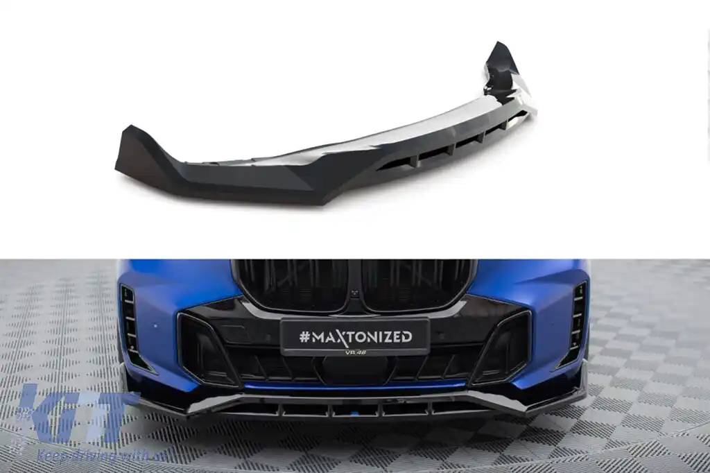 Spoiler Maxton Design versiunea 2 potrivit pentru bara de protecție frontală M pe BMW X5 G05 Face după 2023, lac negru