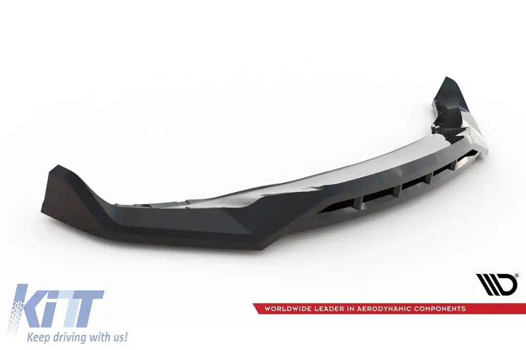 Spoiler Maxton Design versiunea 2 potrivit pentru bara de protecție frontală M pe BMW X5 G05 Face după 2023, lac negru-image-6144158