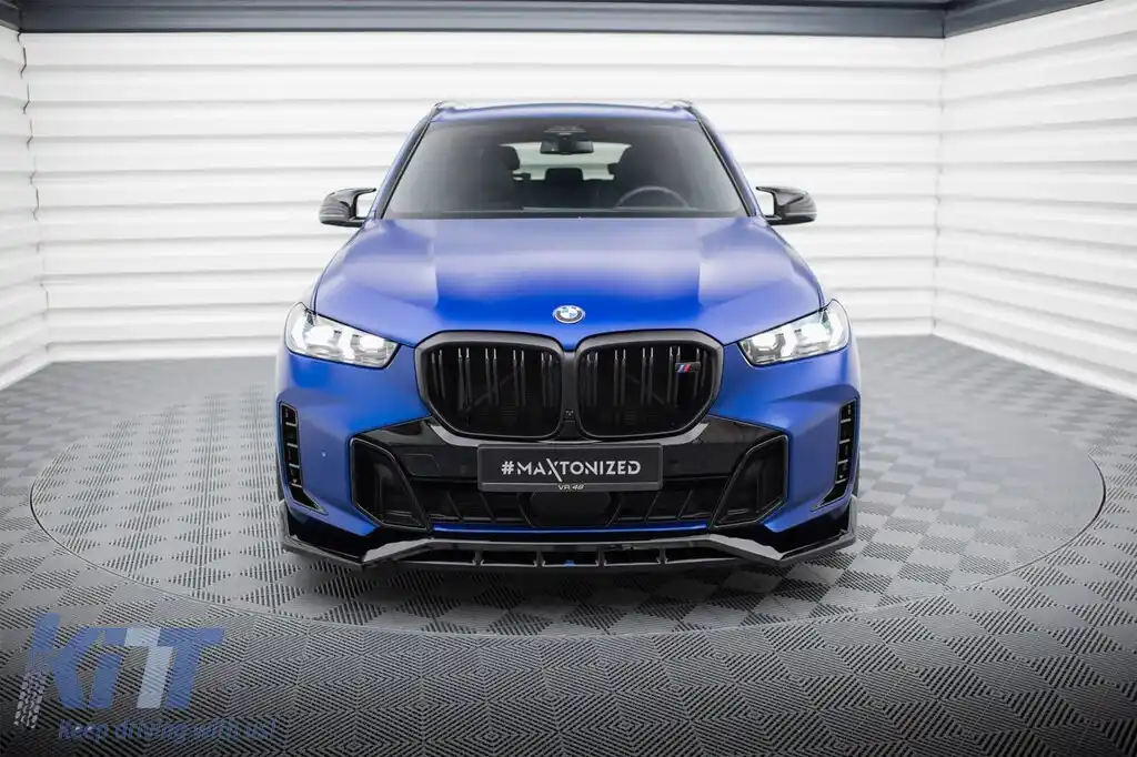 Spoiler Maxton Design versiunea 2 potrivit pentru bara de protecție frontală M pe BMW X5 G05 Face după 2023, lac negru-image-6144160