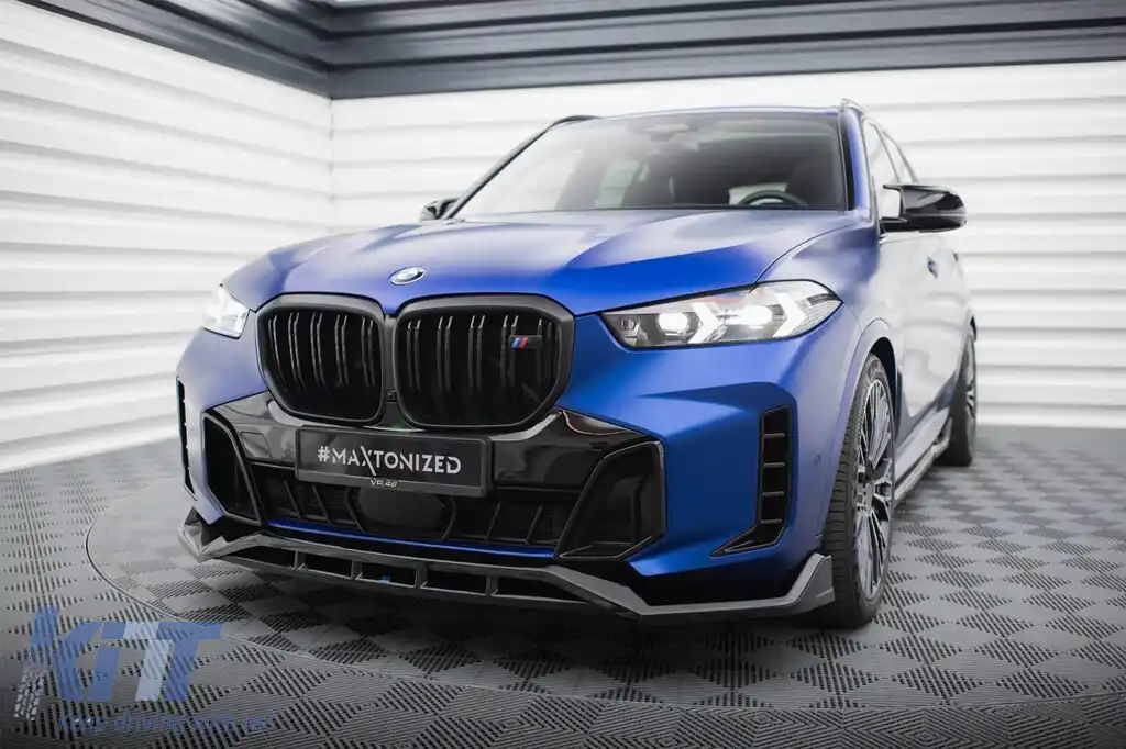 Spoiler Maxton Design versiunea 2 potrivit pentru bara de protecție frontală M pe BMW X5 G05 Face după 2023, lac negru-image-6144161