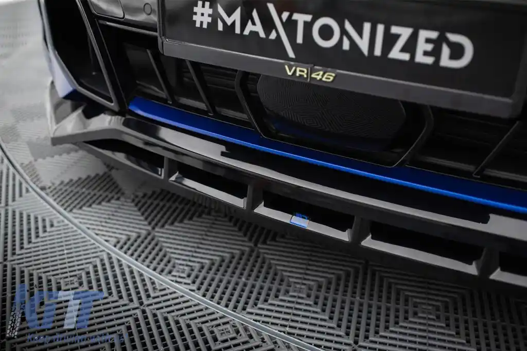 Spoiler Maxton Design versiunea 2 potrivit pentru bara de protecție frontală M pe BMW X5 G05 Face după 2023, lac negru-image-6144162