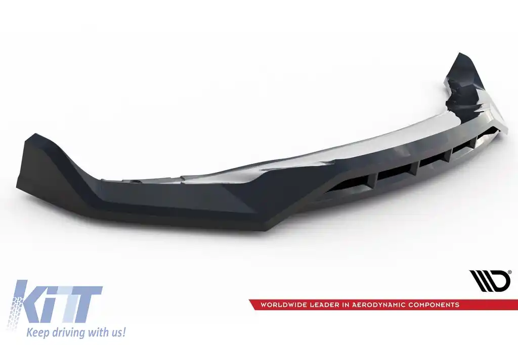 Spoiler Maxton Design versiunea 2 potrivit pentru bara frontală a BMW X5 G05 cu pachet M 2018-2023, lac negru-image-6144182
