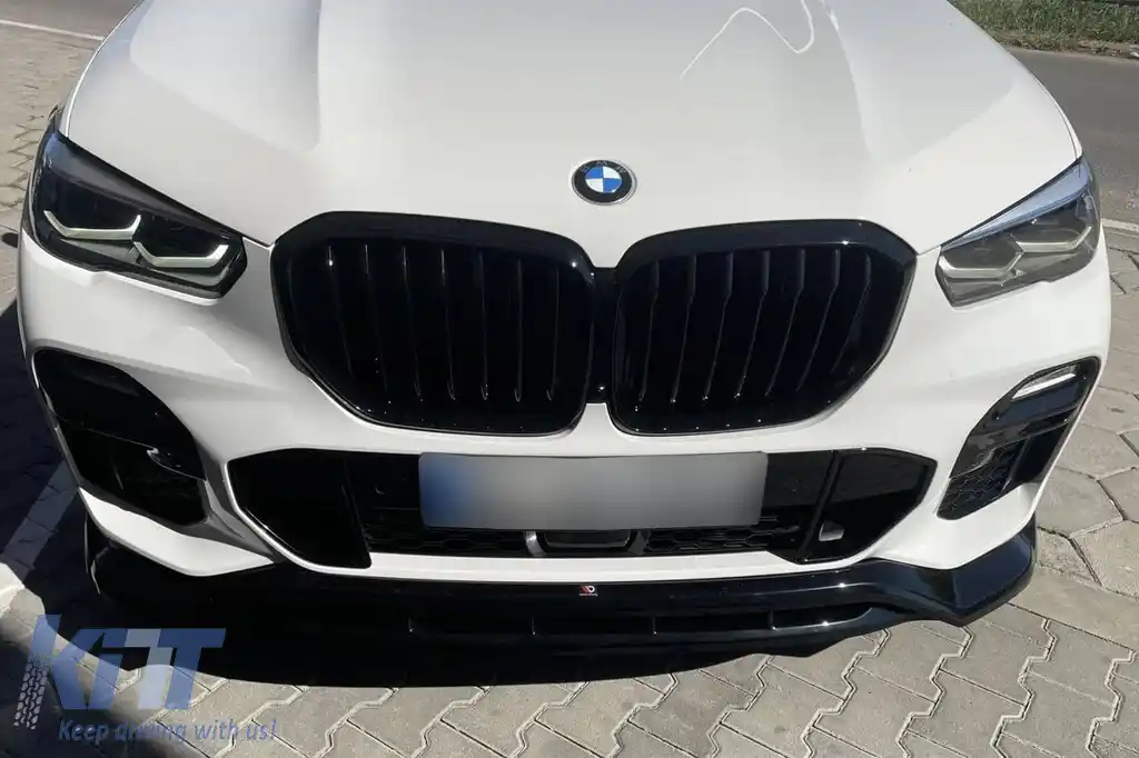 Spoiler Maxton Design versiunea 2 potrivit pentru bara frontală a BMW X5 G05 cu pachet M 2018-2023, lac negru-image-6144187