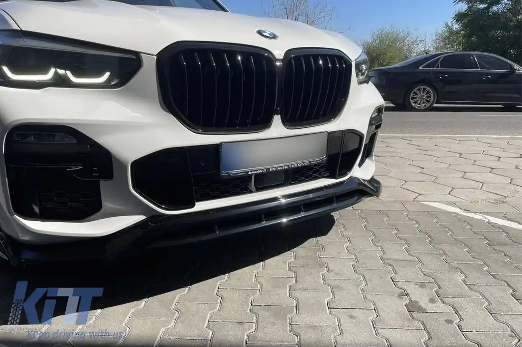 Spoiler Maxton Design versiunea 2 potrivit pentru bara frontală a BMW X5 G05 cu pachet M 2018-2023, lac negru-image-6144188