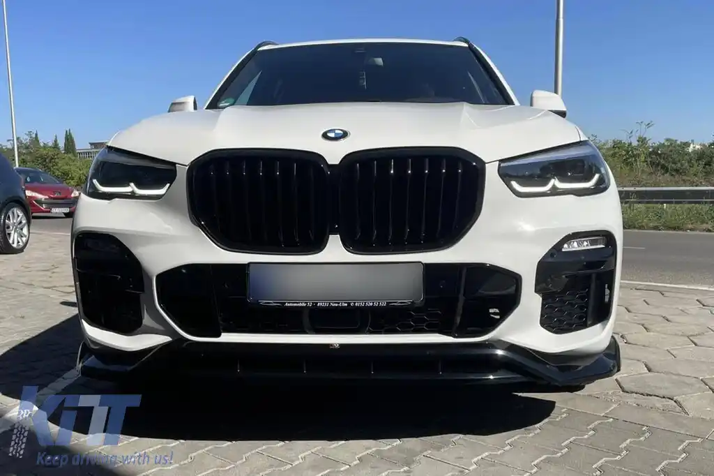 Spoiler Maxton Design versiunea 2 potrivit pentru bara frontală a BMW X5 G05 cu pachet M 2018-2023, lac negru-image-6144189