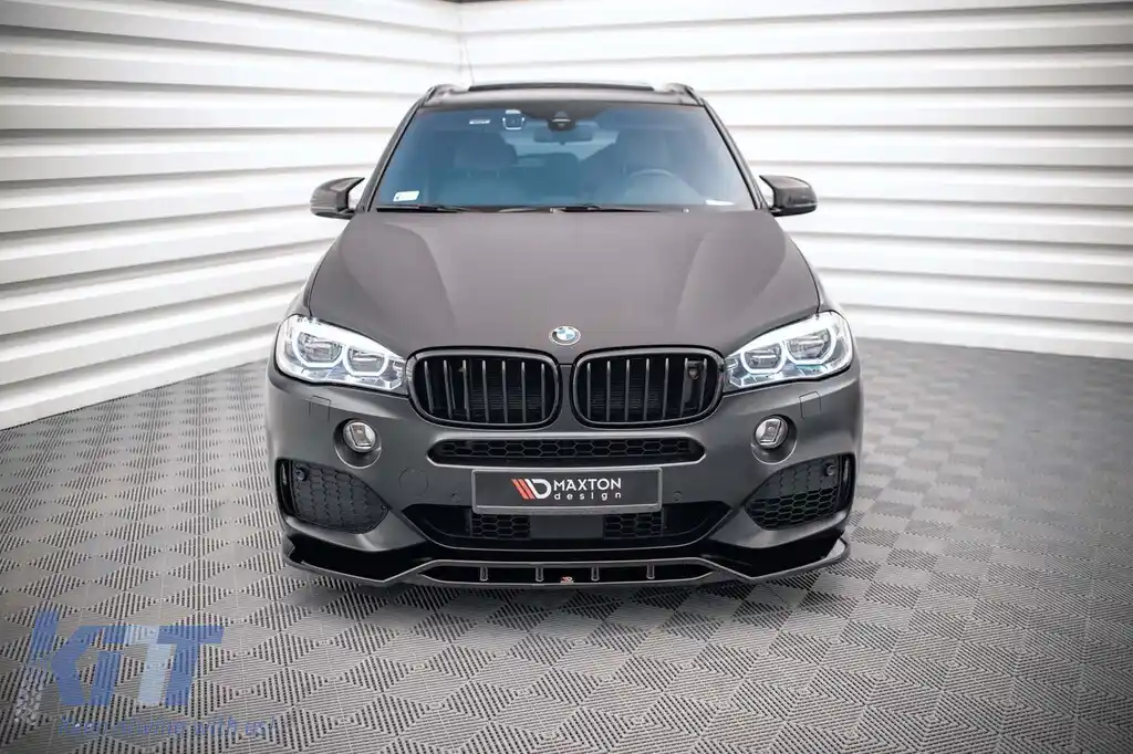 Spoiler Maxton Design versiunea 2 potrivit pentru bara frontală a BMW X5 F15 cu pachet M 2013-2018, lac negru-image-6144216