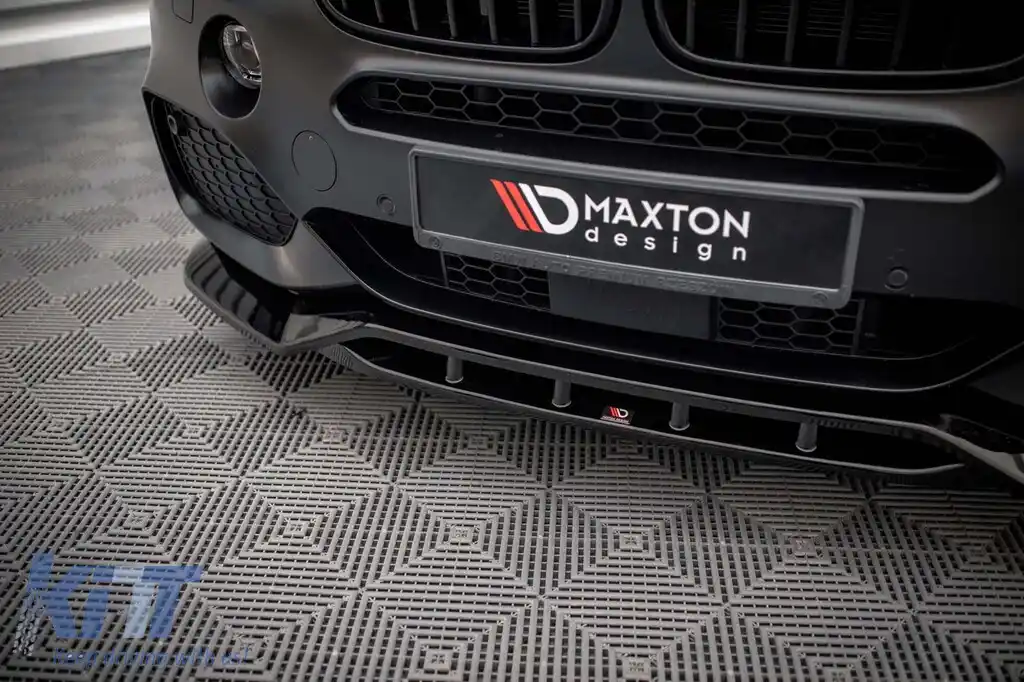 Spoiler Maxton Design versiunea 2 potrivit pentru bara frontală a BMW X5 F15 cu pachet M 2013-2018, lac negru-image-6144217