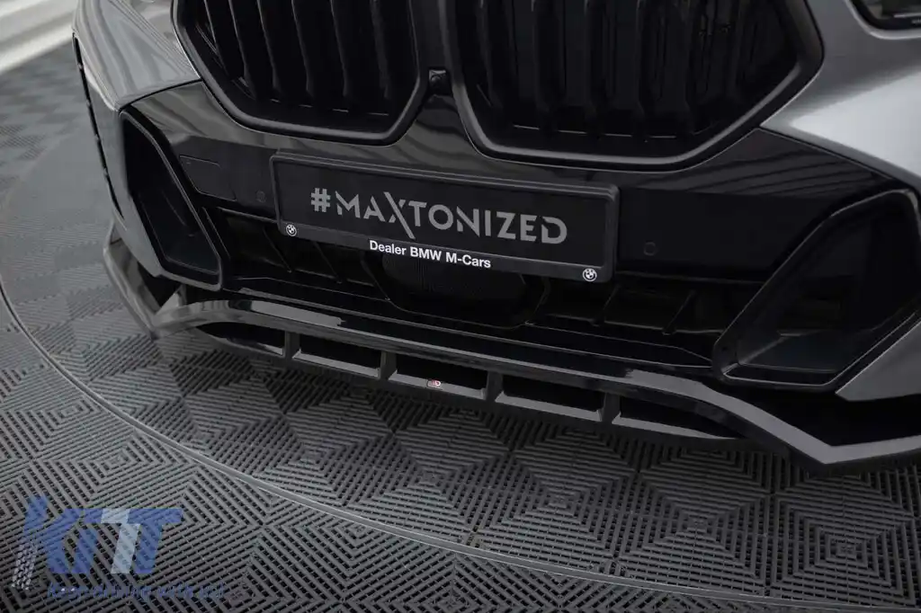 Spoiler Maxton Design versiunea 2 potrivit pentru bara de protecție frontală M a BMW X6 G06 după 2023, lac negru-image-6144252