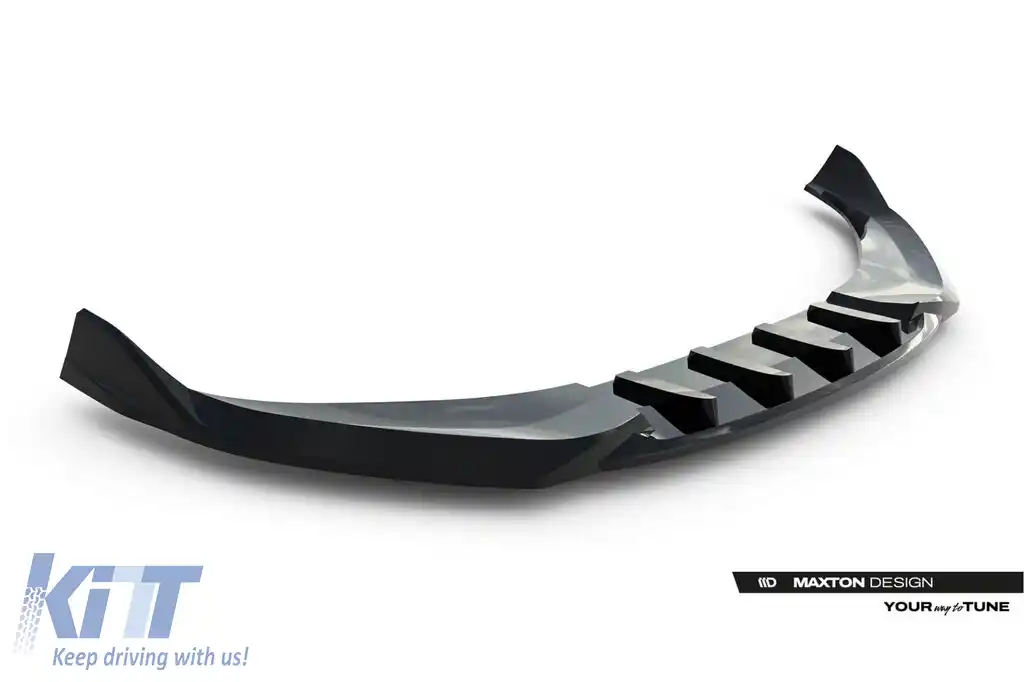 Spoiler Maxton Design versiunea 2 potrivit pentru bara de protecție frontală S-line a Audi A6 S-Line C9 Avant după 2025, lac negru-image-6235604