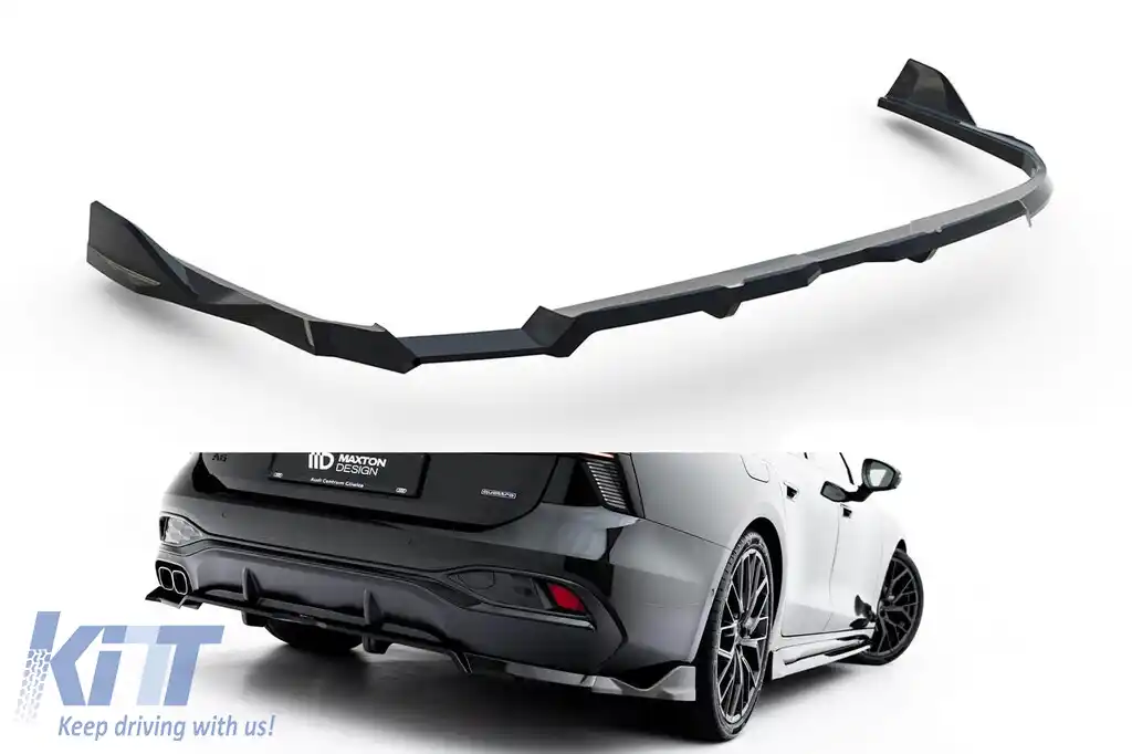Spoiler Maxton Design versiunea 2 potrivit pentru bara de protecție frontală S-line a Audi A6 S-Line C9 Avant după 2025, lac negru-image-6235612