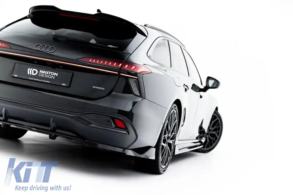 Spoiler Maxton Design versiunea 2 potrivit pentru bara de protecție frontală S-line a Audi A6 S-Line C9 Avant după 2025, lac negru-image-6235617