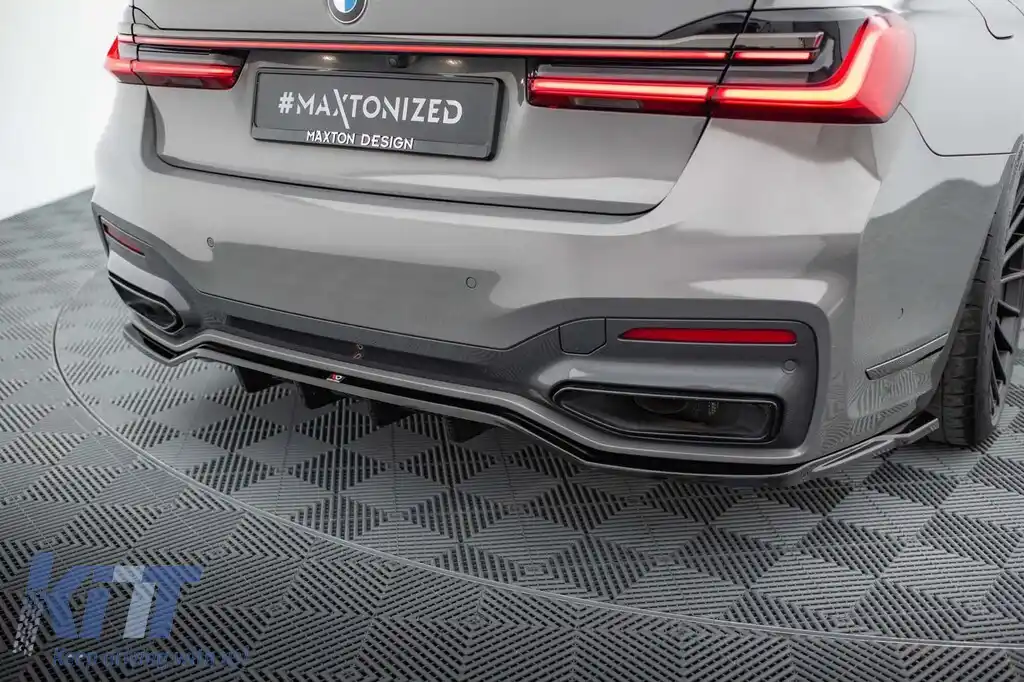 Spoiler Maxton Design versiunea 2 potrivit pentru bara spate a BMW Seria 7 G11 cu pachet M 2019-2022, lac negru-image-6236200