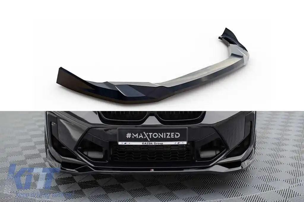 Spoiler Maxton Design versiunea 2 potrivit pentru bara frontală a BMW X3 F97 după 2021, lac negru