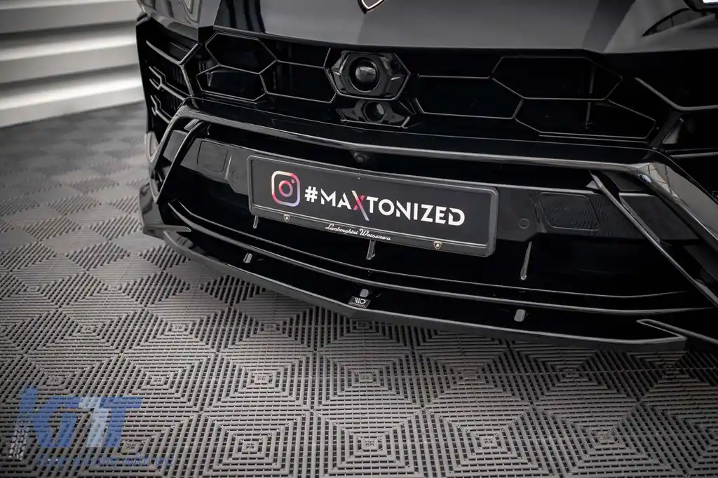 Spoiler Maxton Design versiunea 2 potrivit pentru bara frontală a Lamborghini Urus MK1 după 2018, lac negru-image-6237704