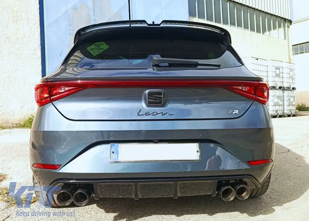 Spoiler Motordrome Design potrivit pentru acoperișul Seat Leon FR Mk4, Cupra Leon Mk1 hatchback după 2020-image-6230014