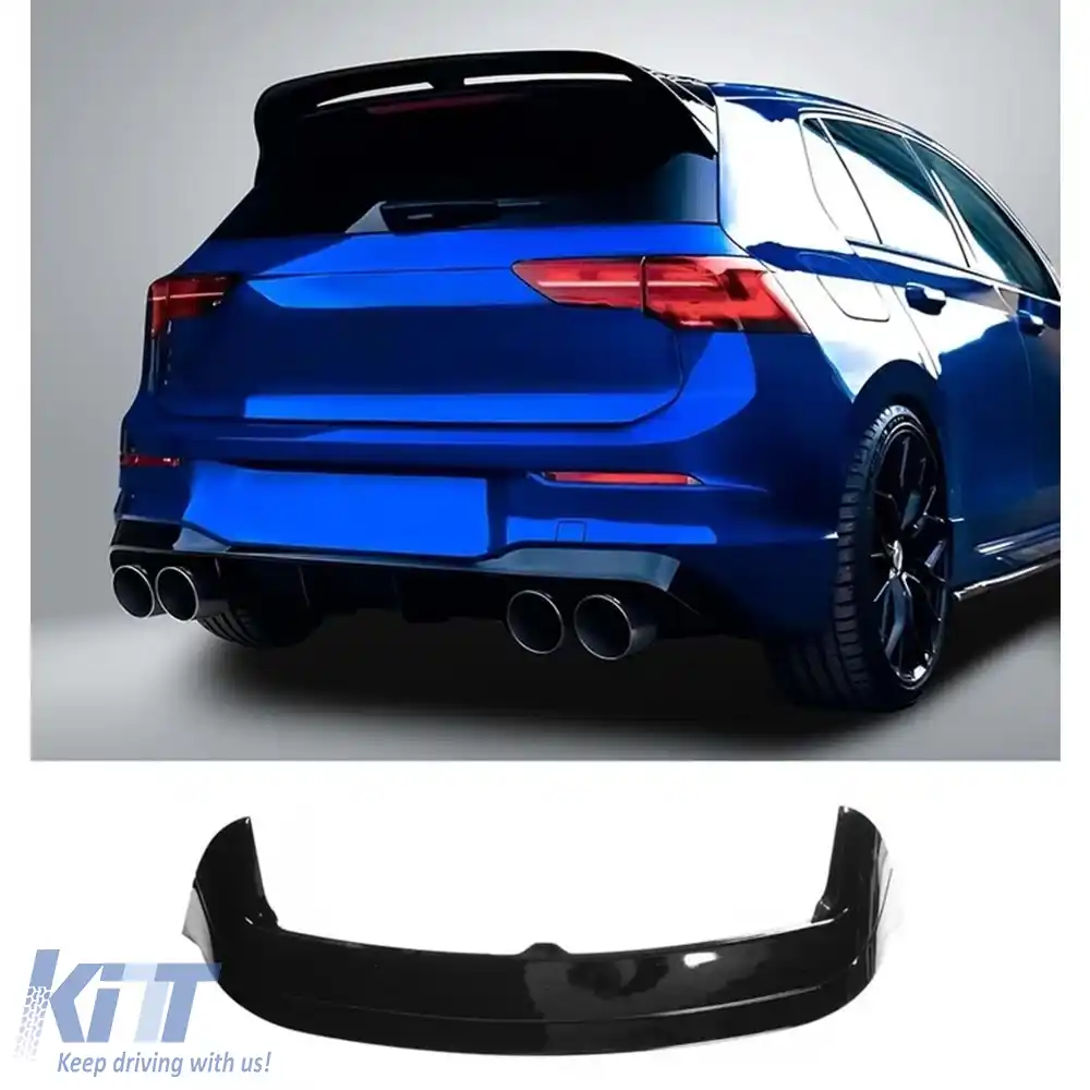 image-29-Spoiler pentru acoperiș Golf 8 R Style cu suprafață neagră lucioasă, ABS / 2019 -