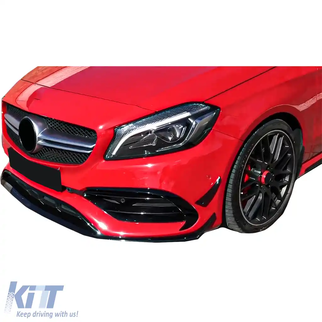 Spoiler pentru bara de protecție frontală, kit aerodinamic, flapsuri, splitter potrivit pentru Mercedes A W176 15-18-image-6199894