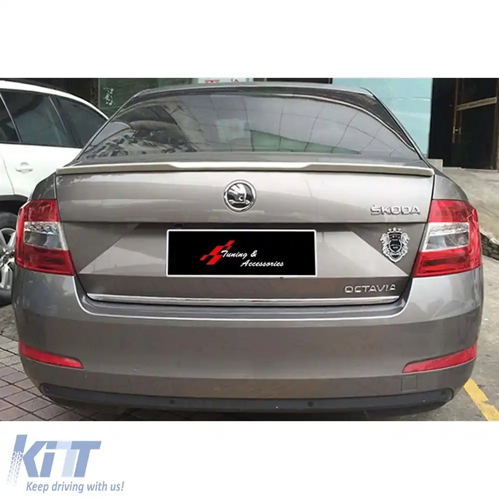 image-3-Spoiler pentru capacul din spate F80 pentru Octavia Mk3, suprafață brută, ABS / 2013-2020