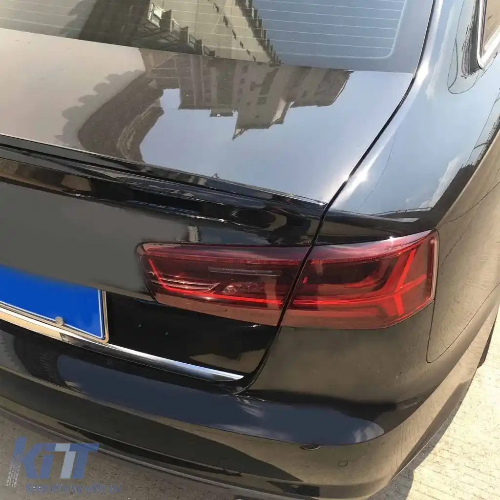 Spoiler pentru portbagaj potrivit pentru Audi A6 C8 2018- Lac negru piano Stil subțire-image-6261044