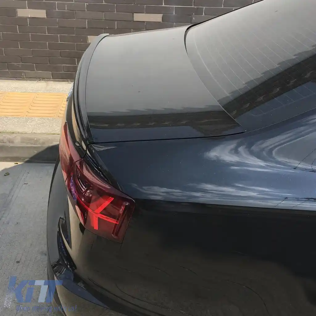 Spoiler pentru portbagaj potrivit pentru Audi A6 C8 2018- Lac negru piano Stil subțire-image-6261046