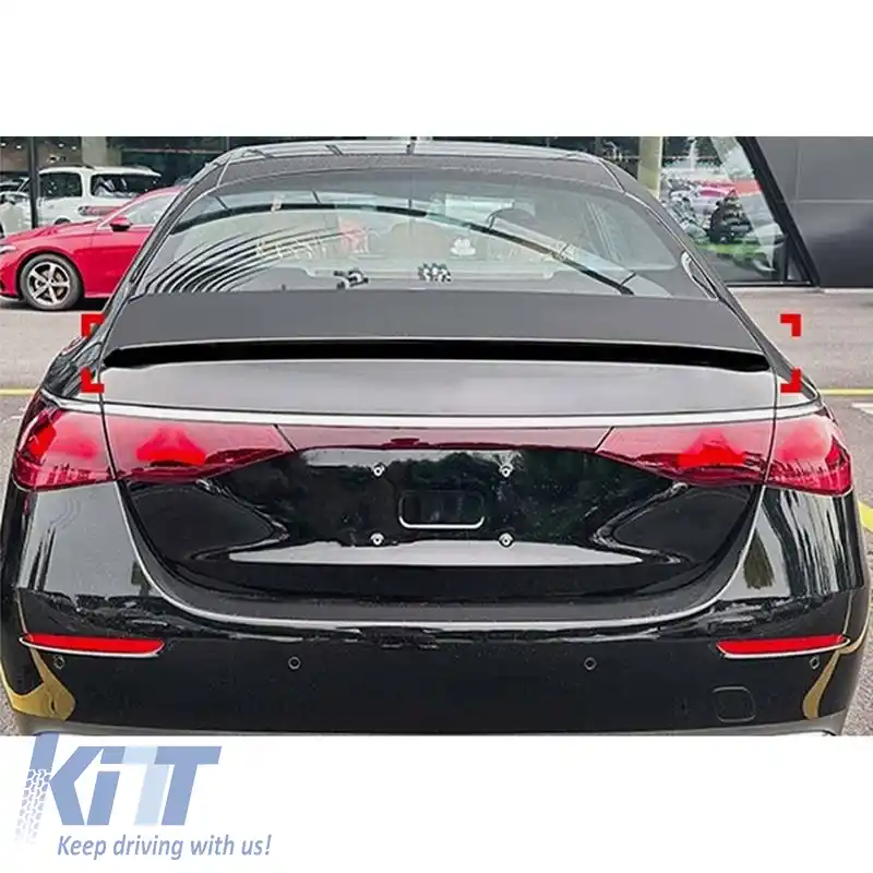 Spoiler pentru portbagaj potrivit pentru Mercedes-Benz E-Class W214 2024+ A Design E63S V2 Look din plastic ABS negru lucios-image-6319791