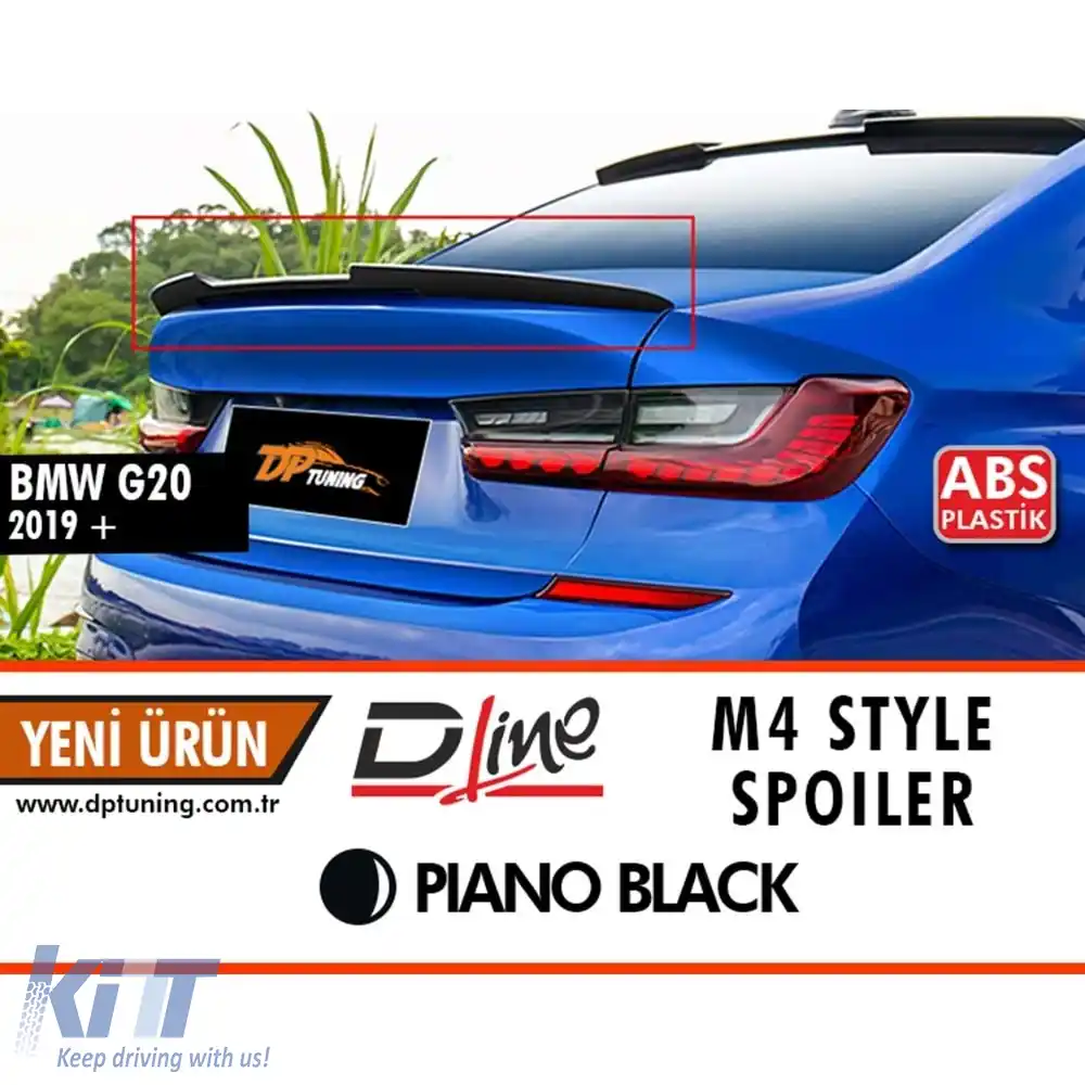 image-40-Spoiler pentru portbagaj stil G20 M4 Negru Pian ABS / 2019 După
