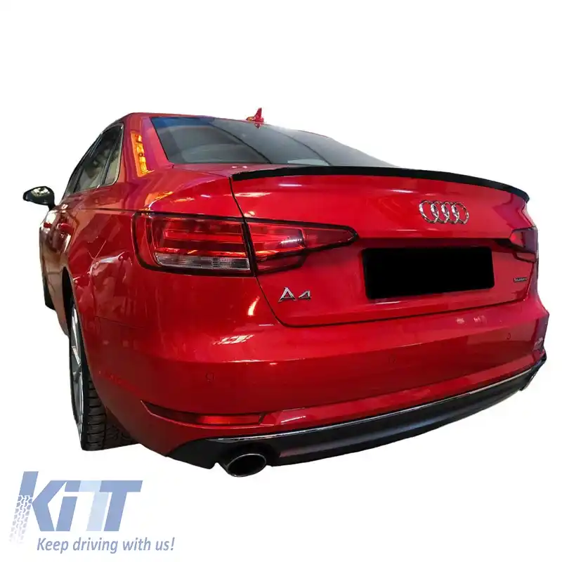 Spoiler portbagaj potrivit pentru Audi A4 B9 16+ din plastic ABS negru lucios-image-6298272